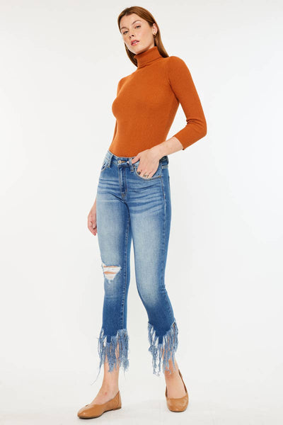 KanCan fringe Hem Jeans