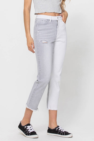 White 2 tone denim Flying Monkey jeans