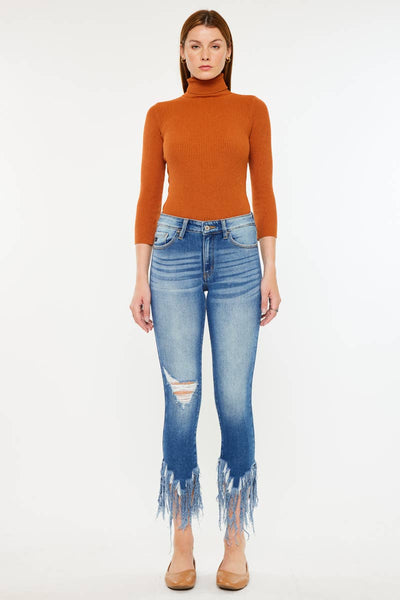 KanCan fringe Hem Jeans