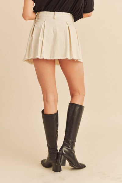 Cream Denim skort skirt