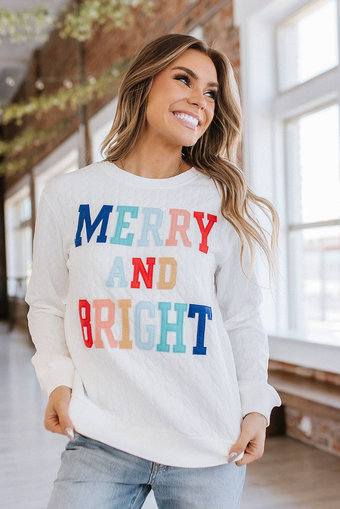 Merry & Bright Quilted Sweatshirt