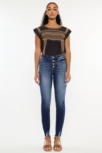 Rose gold button down KanCan Jean