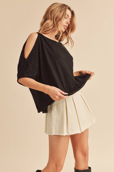 Cream Denim skort skirt