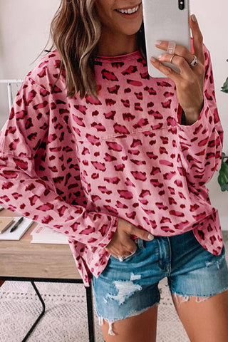 Pink Animal Print Top