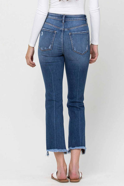 Flying Monkey Denim crop frayed distress jeans