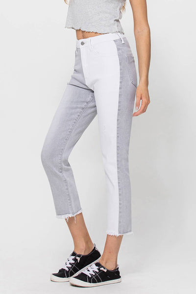 White 2 tone denim Flying Monkey jeans