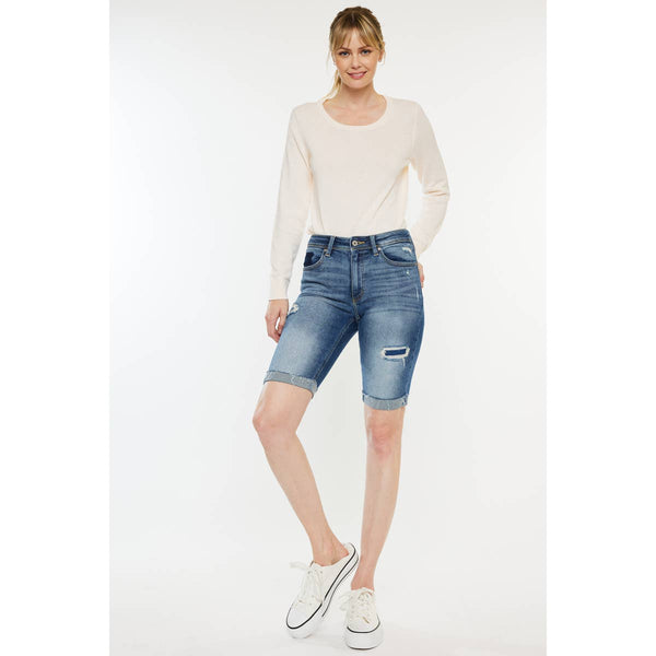 KanCan distressed Bermuda denim jean short