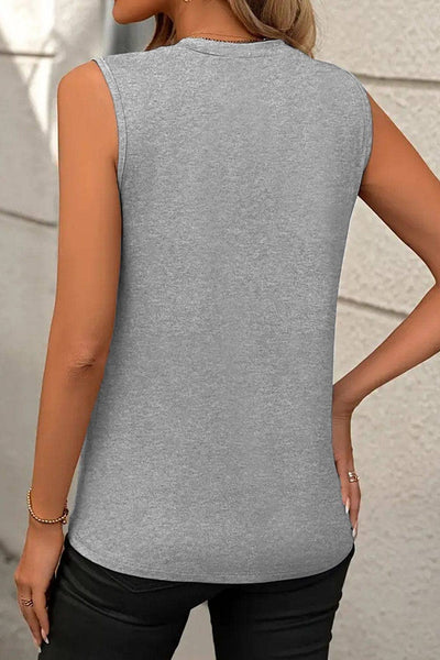 Gray Pleated Tank Top