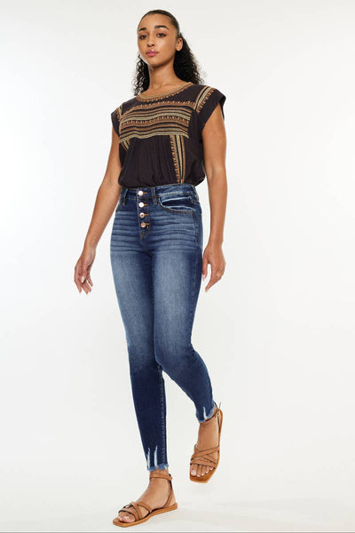 Rose gold button down KanCan Jean