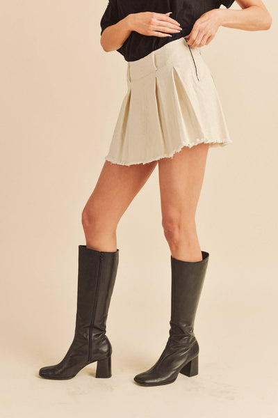 Cream Denim skort skirt