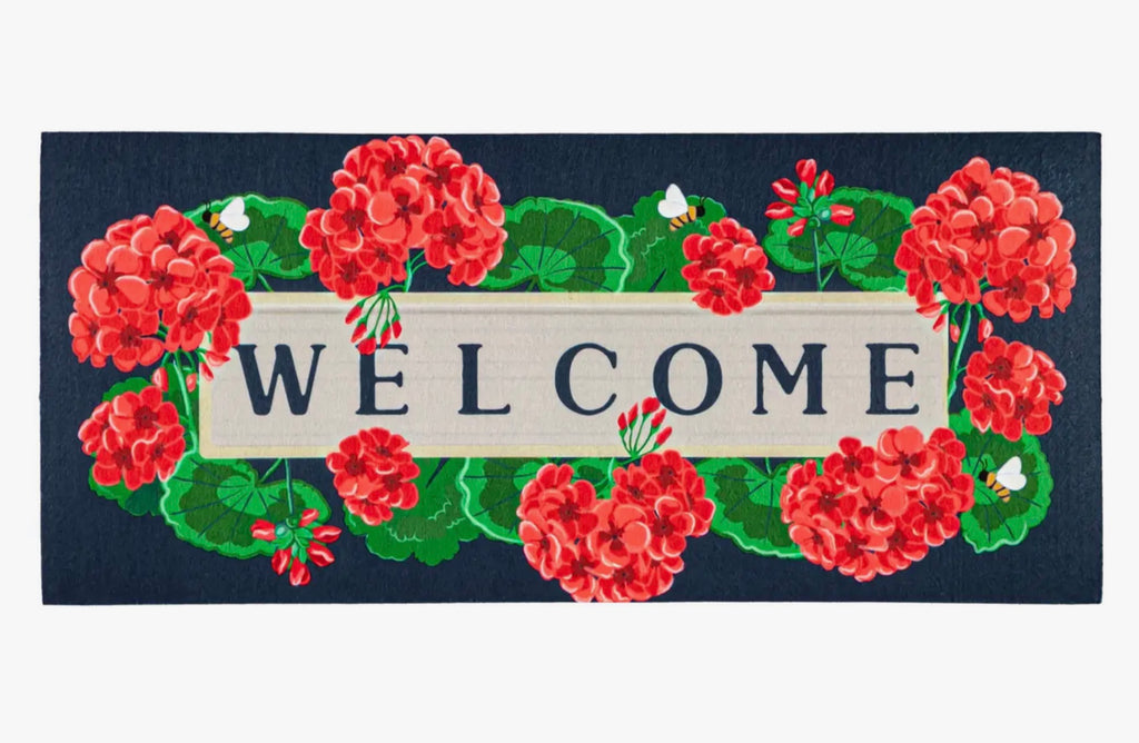 Geraniums Welcome Textured Sassafras Switch Mat
