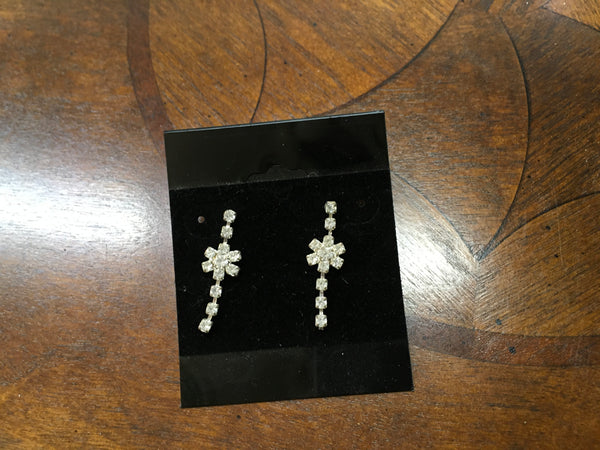 Rhinestone 2 line flower necklace set