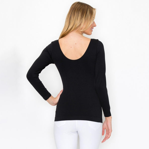 Black V-neck compression top