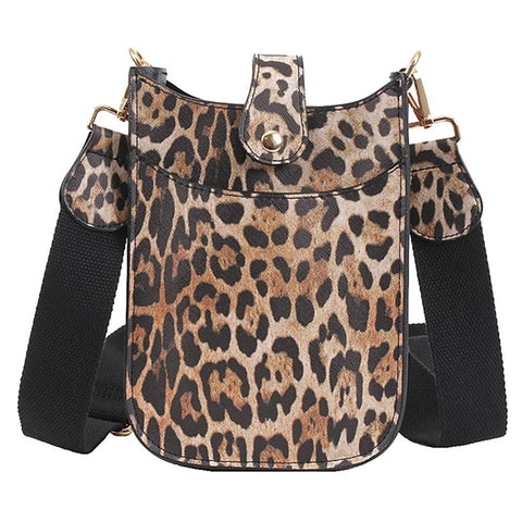 Leopard print cross body sling bag