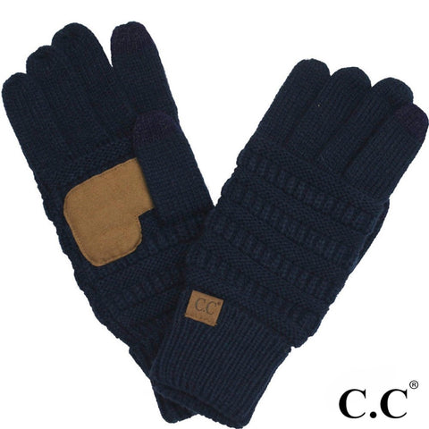Navy CC beanie gloves