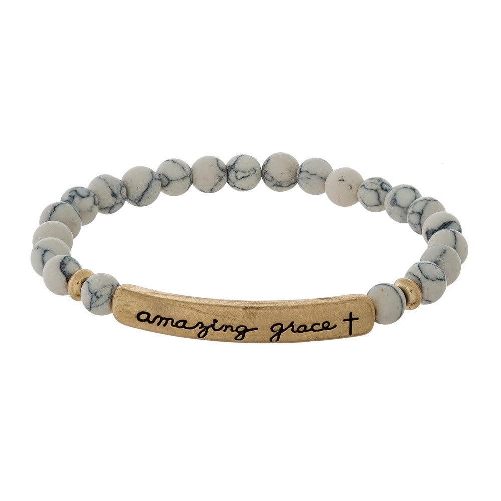 Amazing Grace Howlite beaded Bracelet