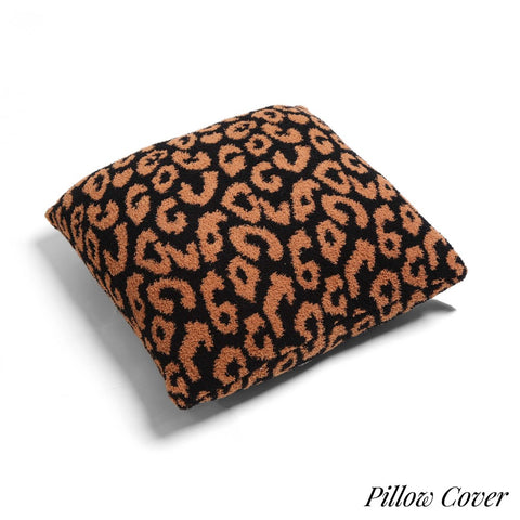Leopard fleece pillow cover
