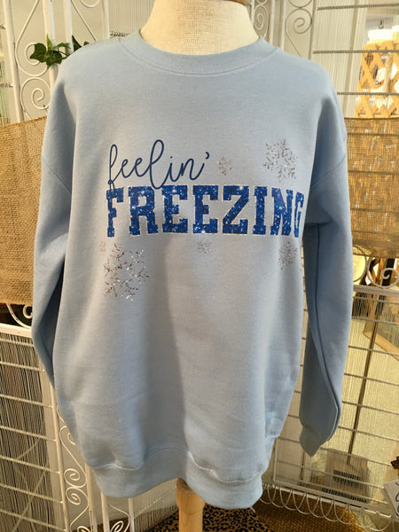 Blue Feelin' Freezing Sweatshirt Top