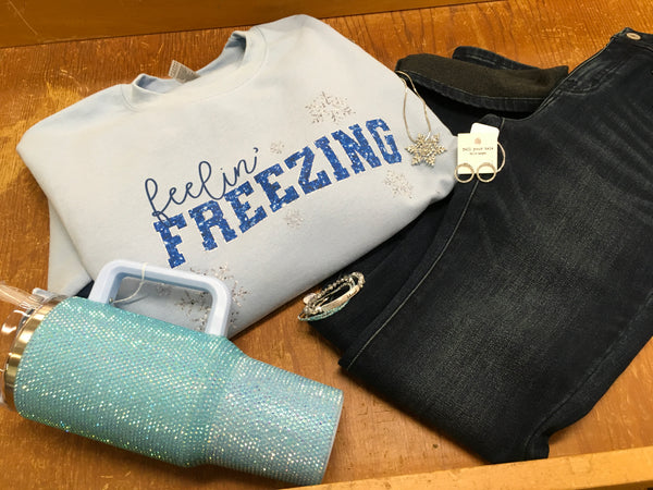 Blue Feelin' Freezing Sweatshirt Top