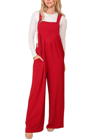 Red Wide leg Jumpsuit coverall