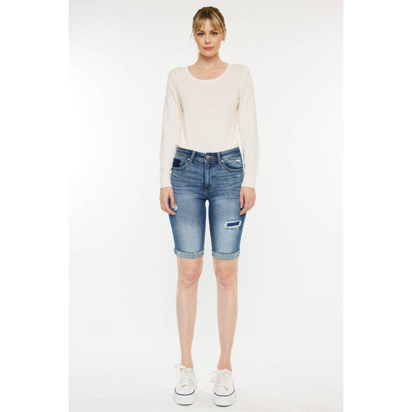 KanCan distressed Bermuda denim jean short