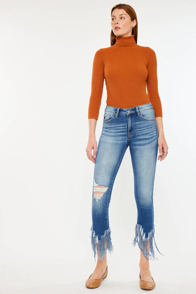 KanCan fringe Hem Jeans