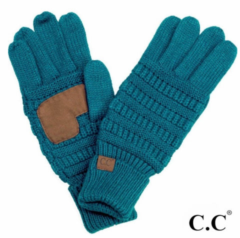 Teal CC beanie gloves