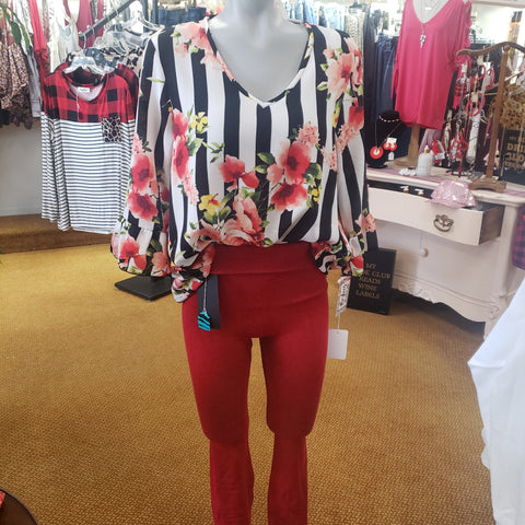 Red high waisted compression legging