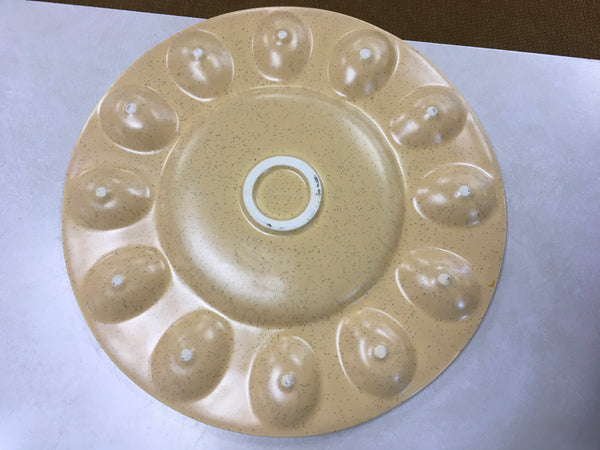 Vintage yellow gold deviled egg plate