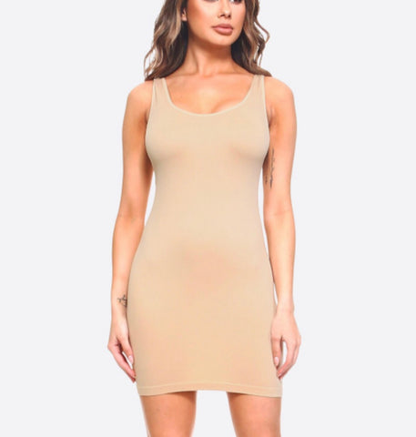 Taupe stone long tank top