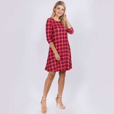 Red plaid dress