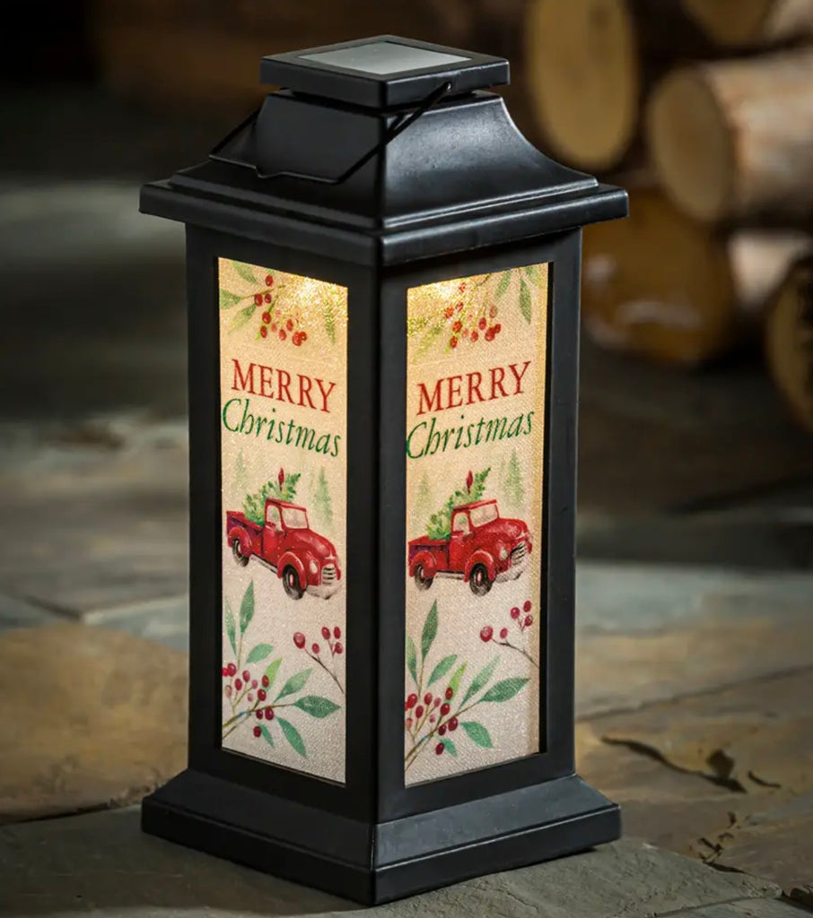 Christmas Glitter Film Plastic Solar Lantern