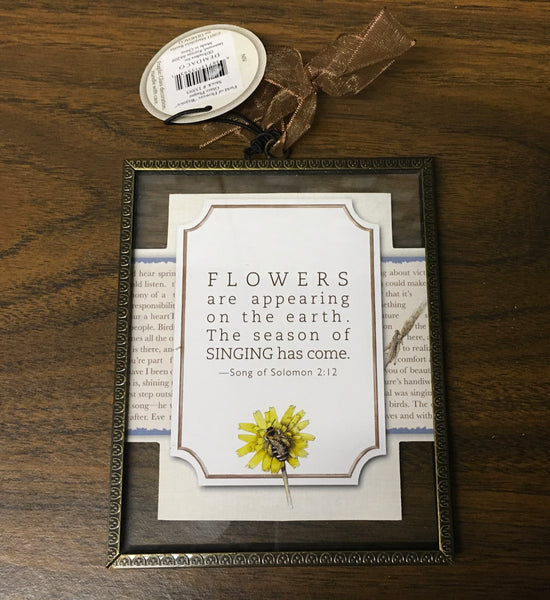 Field of flowers Rejoice Natures Journey glass plaque picture