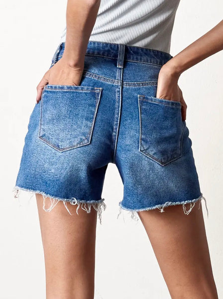 Dark wash Insane Gene denim shorts