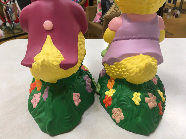 Mr and Mrs Duck couple dressed for Easter Dinner ceramic