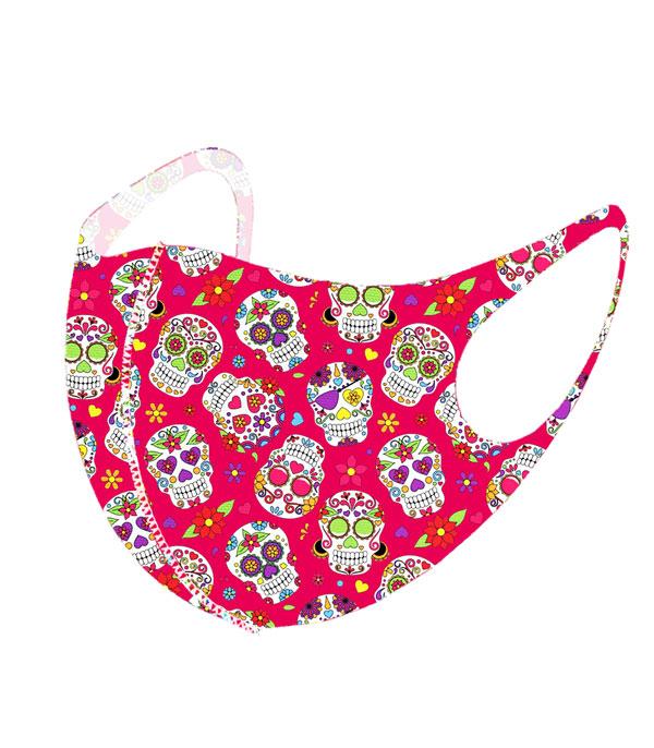 Sugar Skull Print Face Mask