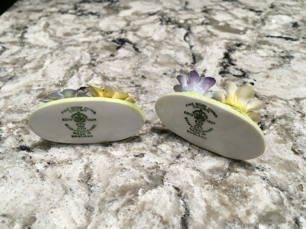 Vintage Crown China place setting holders Forget Me Not pre owned
