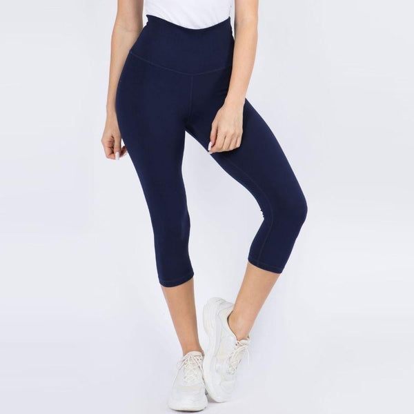 Navy blue stretch Capri legging