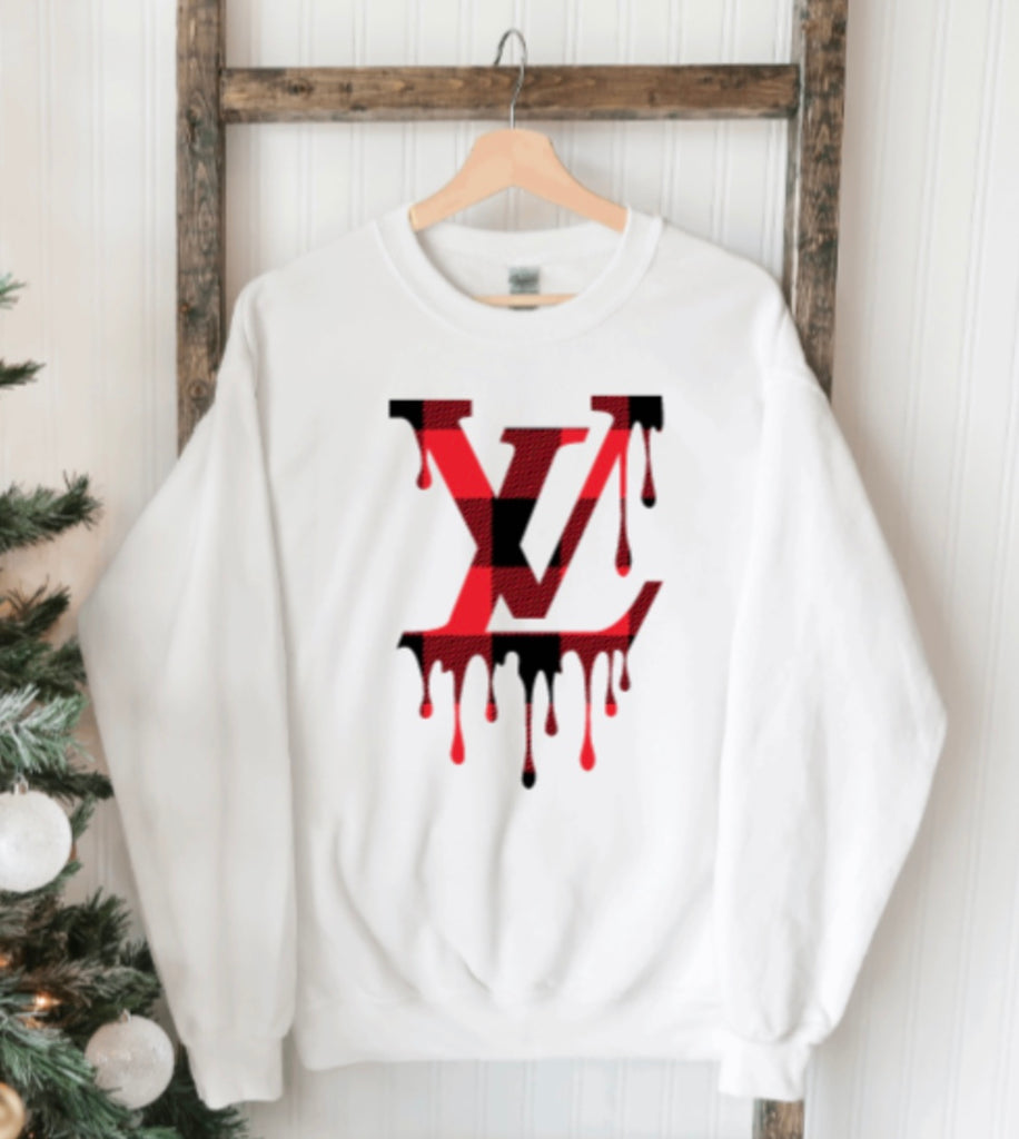 White red buffalo plaid Designer design sweatshirt