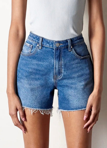 Dark wash Insane Gene denim shorts