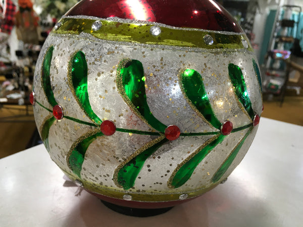 Berry Vine sparkle Indoor LED Glass Globe, Set of 3