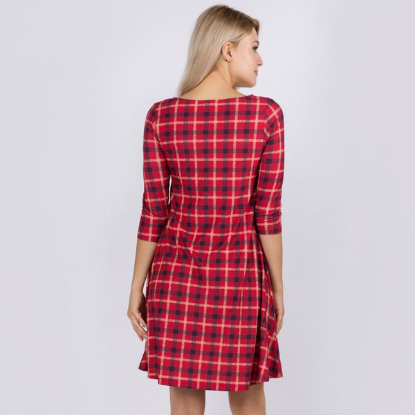 Red plaid dress