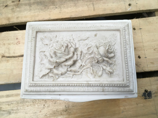 Rose ornate trinket jewelry box preowned