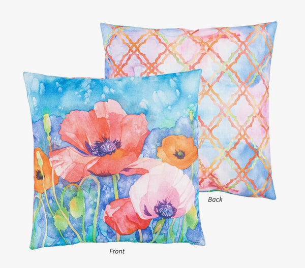 Painted Poppies Pillow Cover