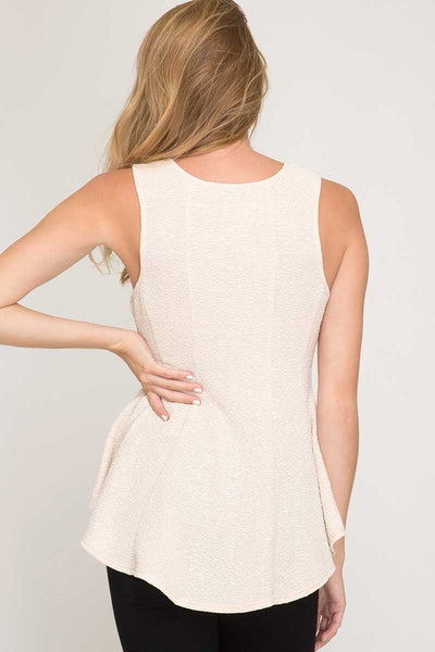 Ivory Glitter sleeveless Top