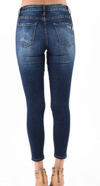 Denim Nature distressed patch jean