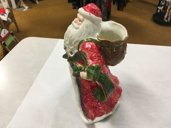 Holiday at Home Earthenware Santa Pitcher preowned collectors item