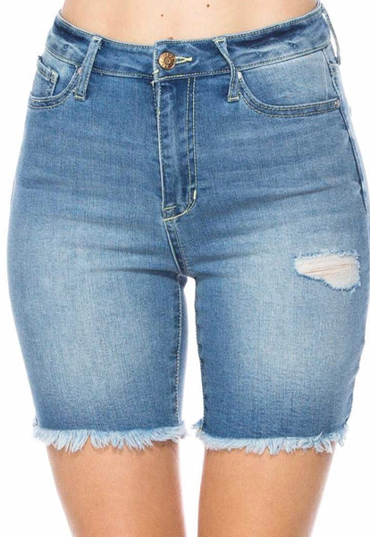 Celebrity Pink frayed hem bermuda shorts