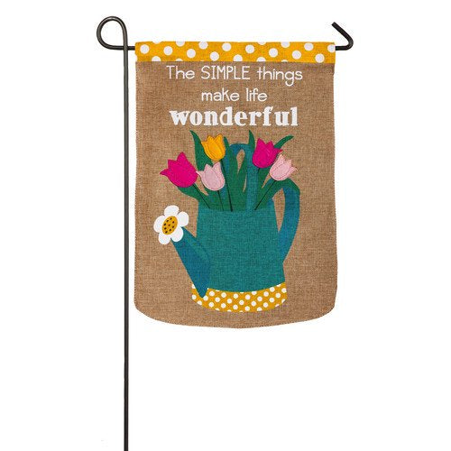 Simple Things garden burlap flag