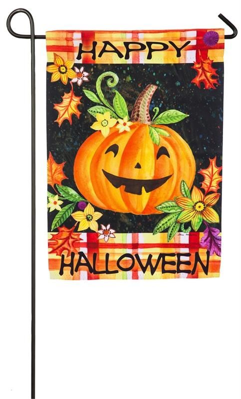 Happy jack o lantern garden flag